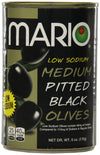 Mario Camacho Foods Low Sodium Black Olives, Medium Pitted, 6.0 Ounce (Pack Of 12)