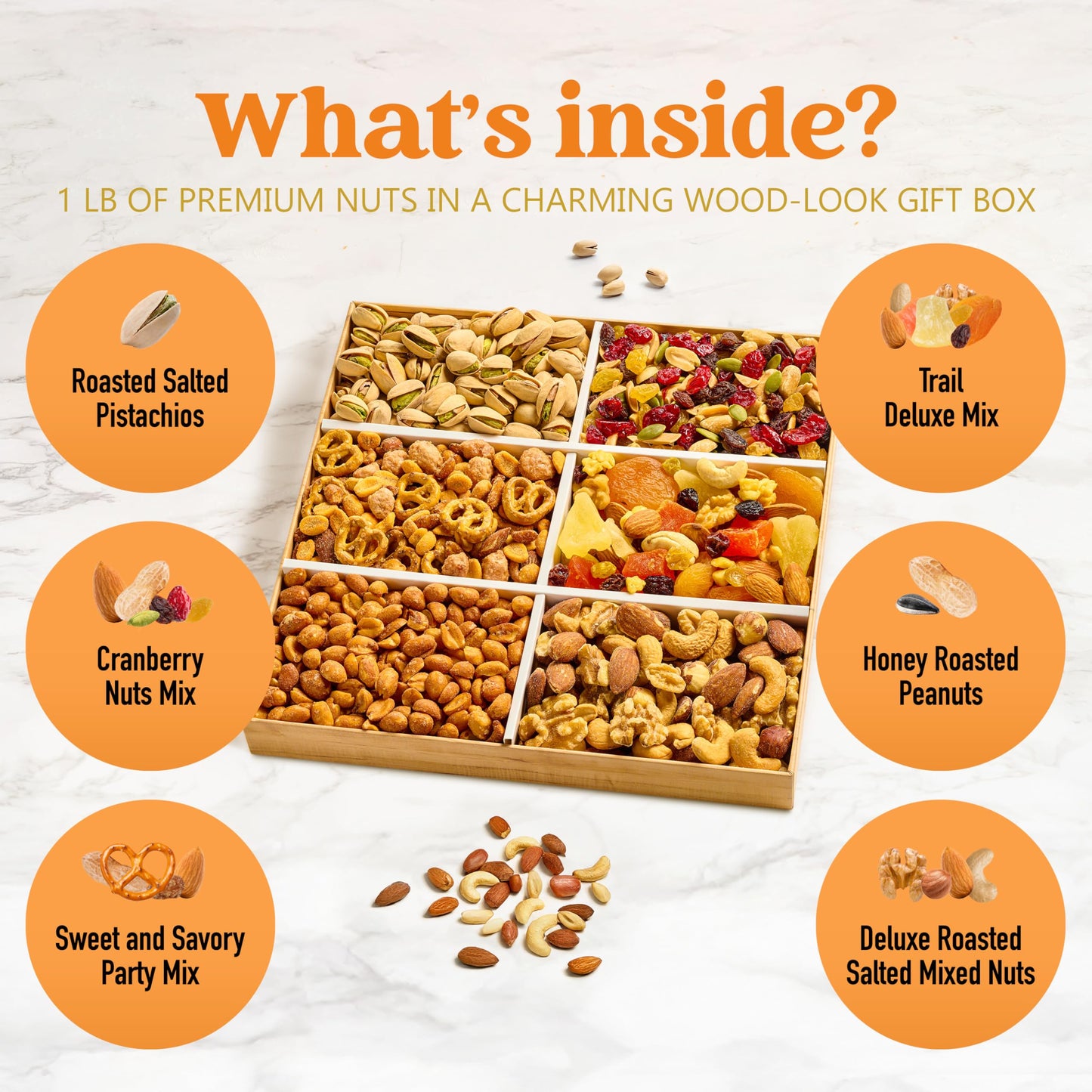 Halloween Gifts Basket Nuts Gift Basket, Halloween   For Mature-Themed Gourmet Mixed Nuts Variety Pack, 6 Assortment Healthy Snack Tray Care Package For College Students Men And Women