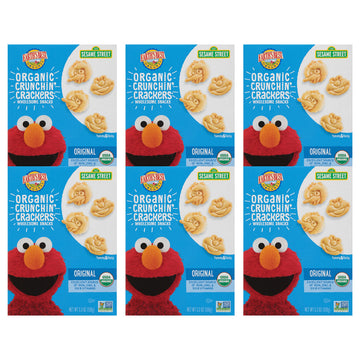 Earths Best Organic Kids Snacks, Sesame Street Toddler Snacks, Organic Crunchin  ers, Wholesome Snacks for Toddlers 2 Years and Older, Original, 5.3 oz Box (Pack of 6)
