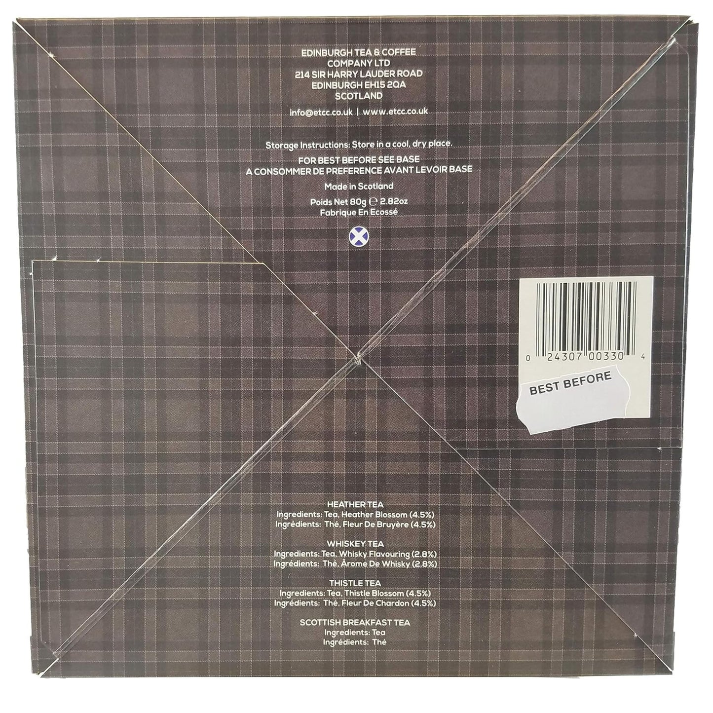 Edinburgh Tea & Coffee Company, The Scottish Collection 4-Flavor Variety Pack, 40-Count Tea Sachets