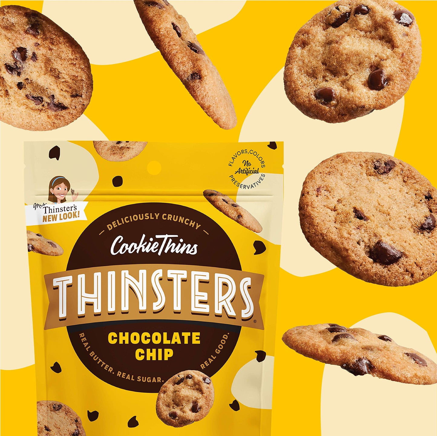 Thinsters Cookies, Chocolate Chip Cookie Thins, 4 oz Pack