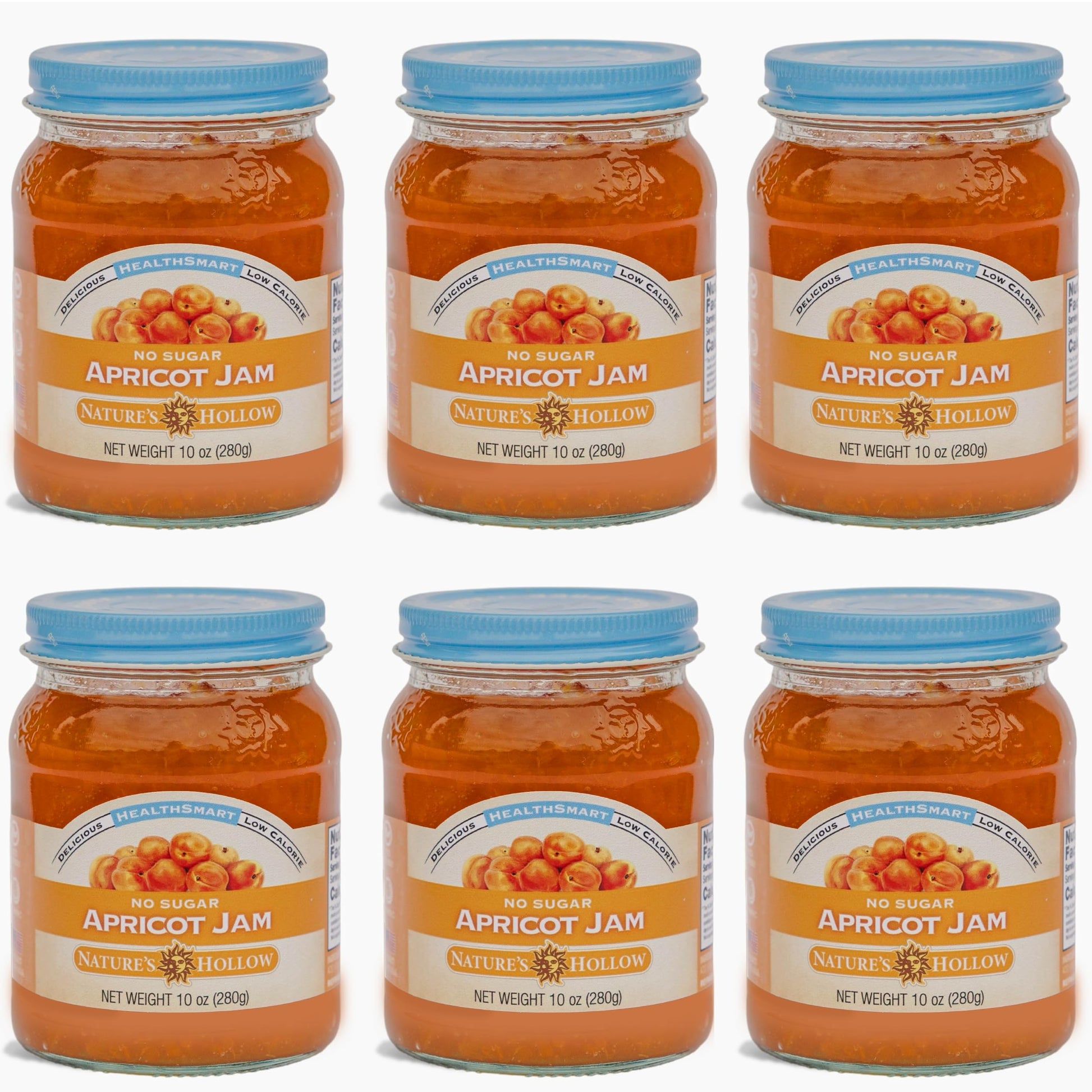 Nature's Hollow Apricot Jam: Sugar Free Jam and Preserves, Low Cal, Non GMO, Keto Jam, Vegan, Gluten Free, and Diabetic Friendly