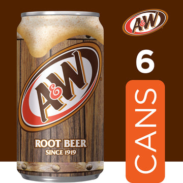 A&W Root malt-inspired Soda, 7.5 fl oz Cans, 6 Pack, Model 10085415