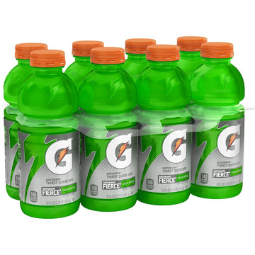 Gatorade Thirst Quencher Fierce, Green Apple, 20 Fl Oz, Pack of 8