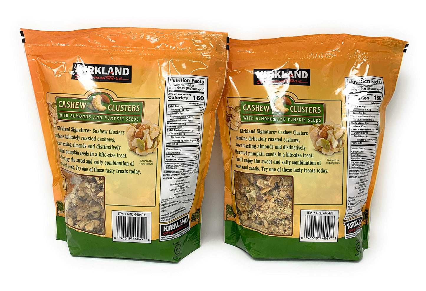 Kirkland Signature Cashew Clusters, 32 oz (2 Pack) - Nut Snack, Gluten-Free, No Artificial Ingredients