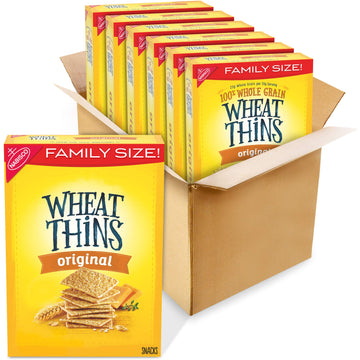 Wheat Thins Original Whole Grain Wheat Crackers, Holiday Christmas Crackers, Family Size, 6 - 16 Oz Boxes