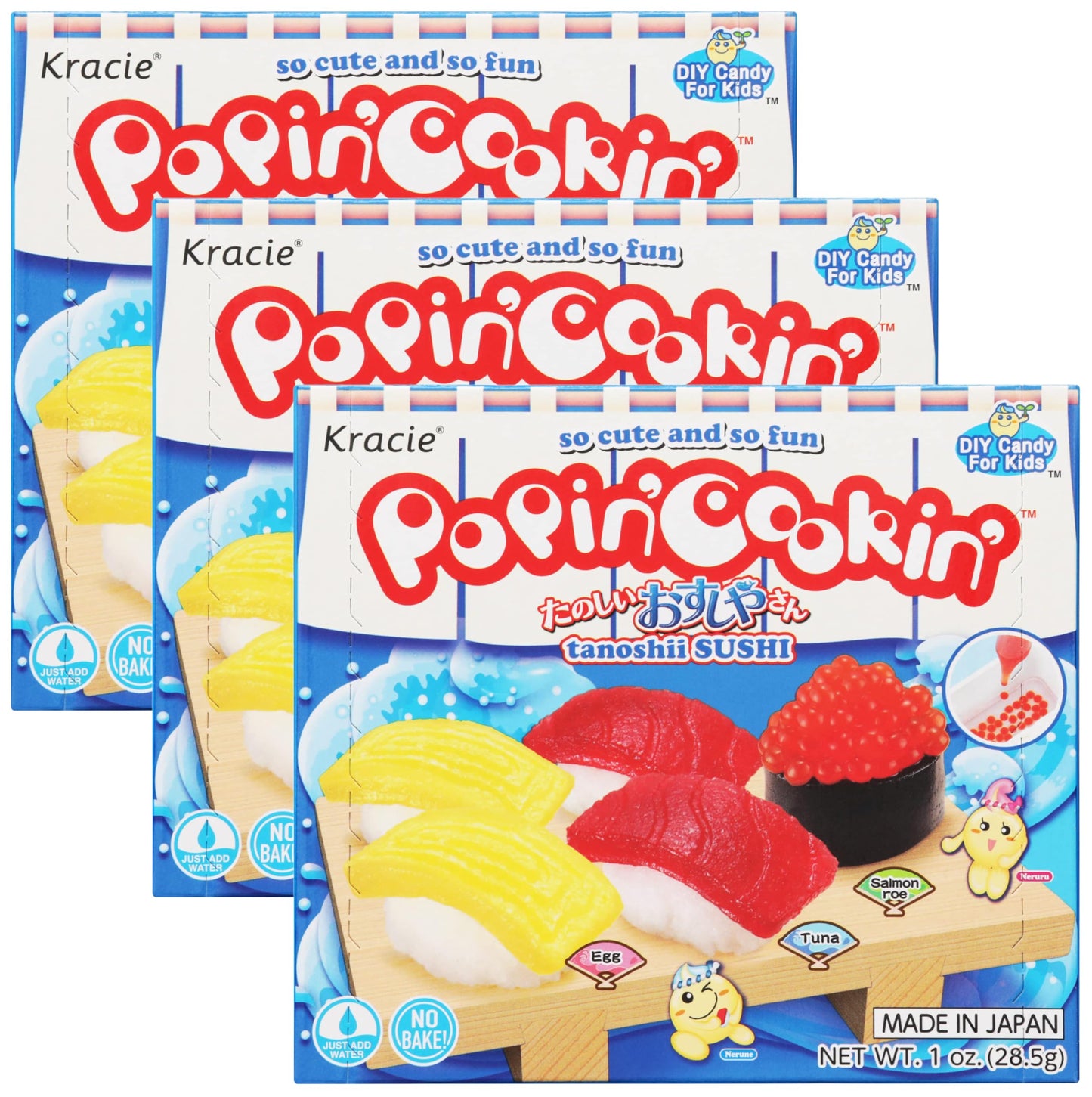 Kracie Popin Cookin Diy Candy for Kids, Sushi Kit, 1 Ounce (Pack of 3)