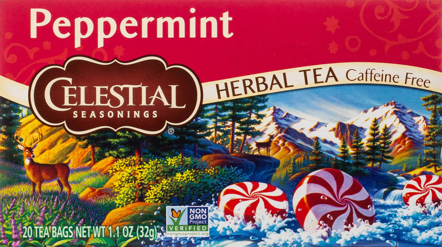 Celestial Seasonings Herbal Tea Caffeine Free Peppermint 20 Count Pack of 1