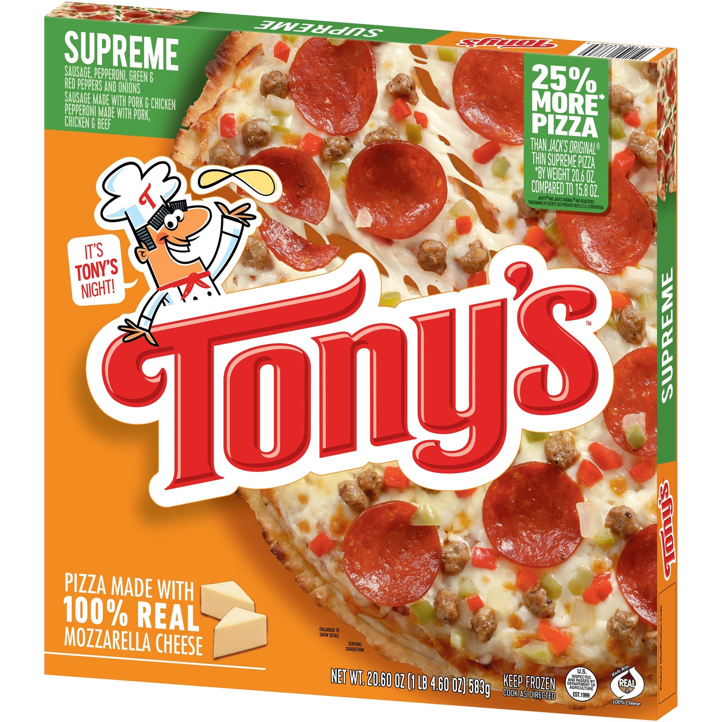 Tonys Pizzeria Style Pizza Supreme, 20.6 Ounce -- 16 Per Case.