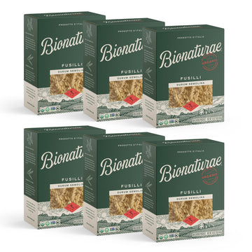Bionaturae Fusilli Pasta Noodles - Durum Semolina Pasta, Kosher, High Protein, Non-GMO Verified, USDA Certified, Durum Semolina 