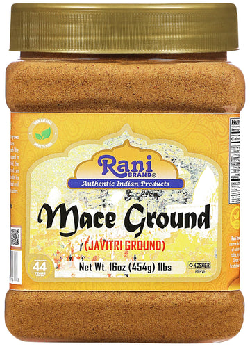 Rani Mace Ground (Javathri) Powder, Spice 16oz (1lb) 454g PET Jar ~ All Natural | Vegan | Gluten Friendly | NON-GMO | Kosher | I
