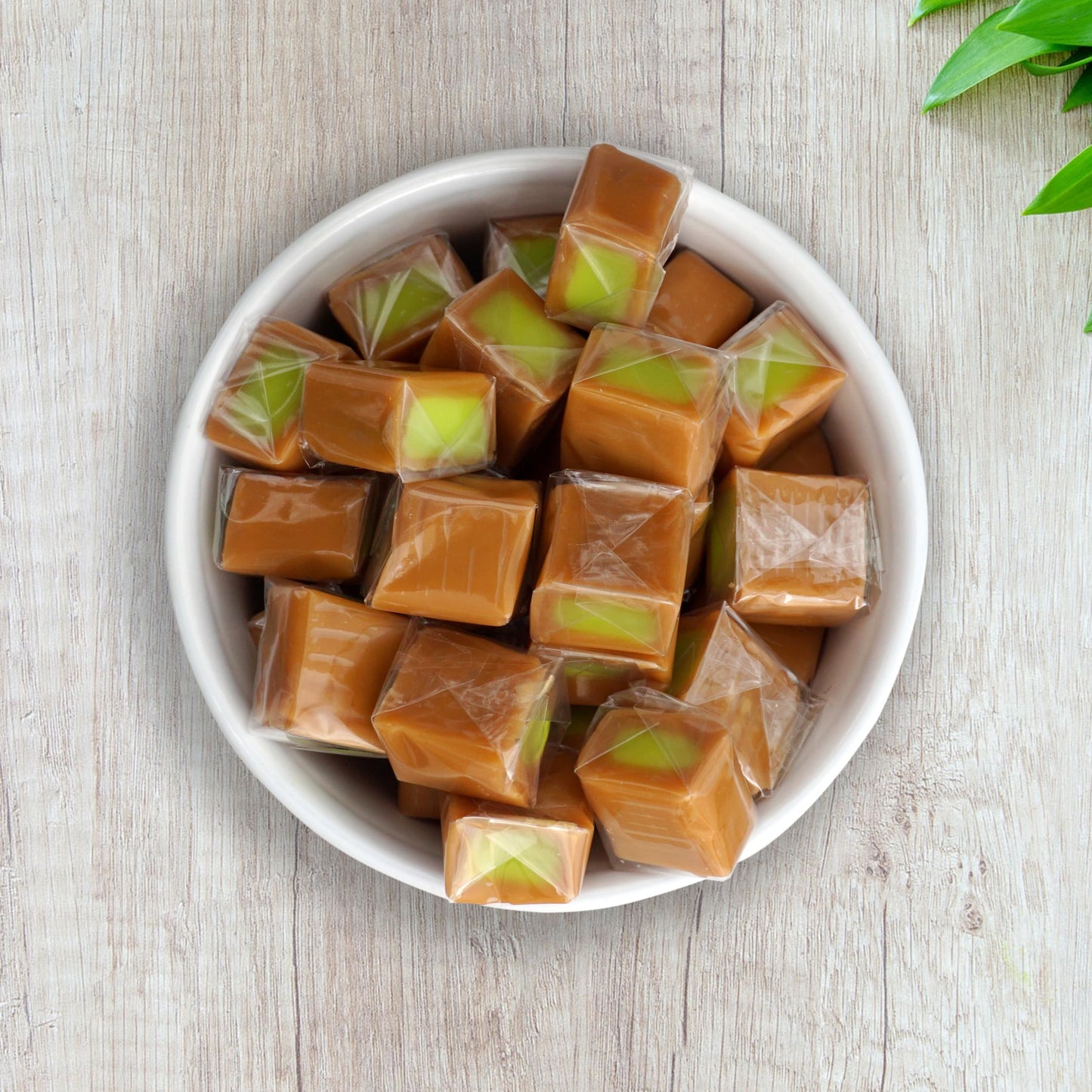 Green Apple Caramel Squares Candy, 2 Pound Bulk Bag (Approximately 125 Pieces), Apple Caramel Cubes, Individually Wrapped Chewy