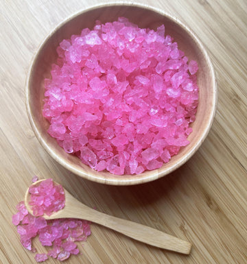 Sweetglob Old Fashioned Medium Rock Sugar Candy Gems, Lump Sugar Rock Crystals (1 Pound, Pink Cherry)