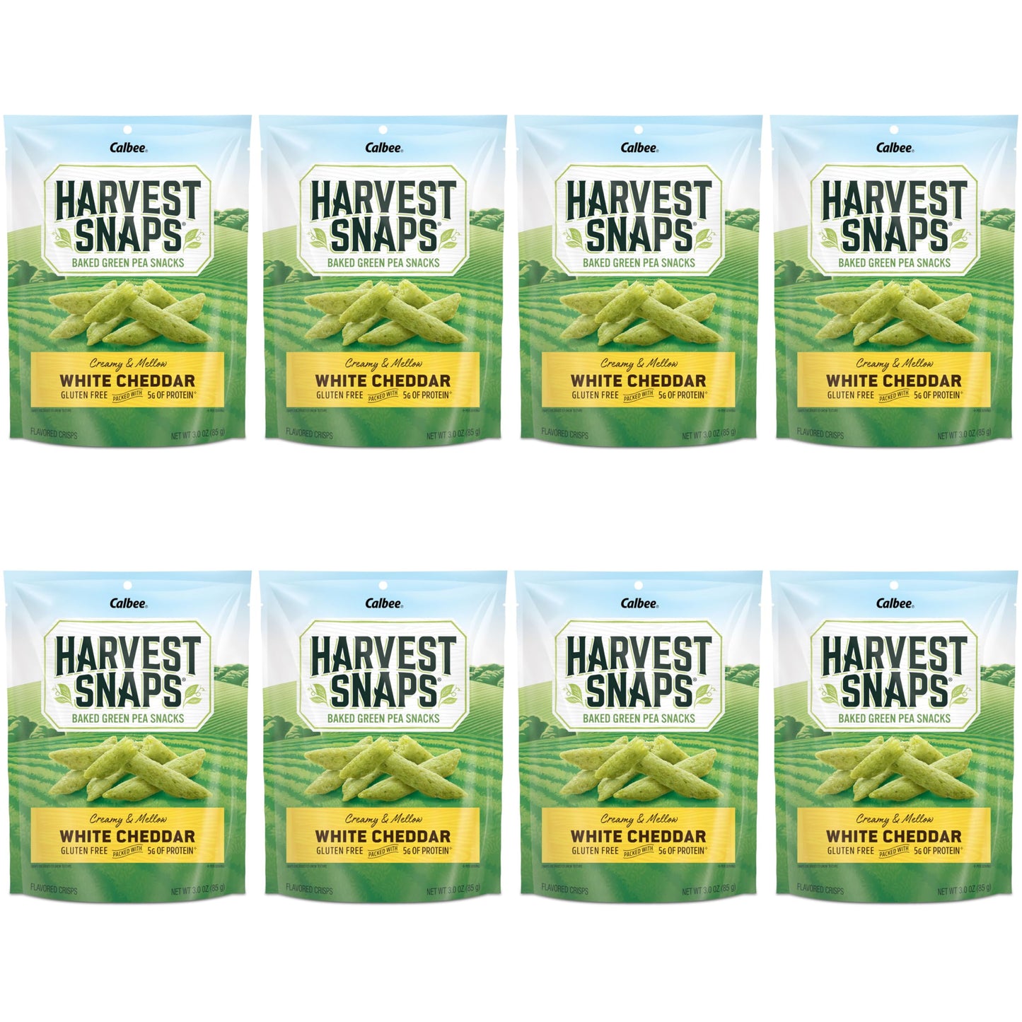 Harvest Snaps Veggie Chips (White Cheddar Snack Crisps) | Powered By Plant Protein, Gluten Free, Non-Gmo Baked Vegetable Crisps