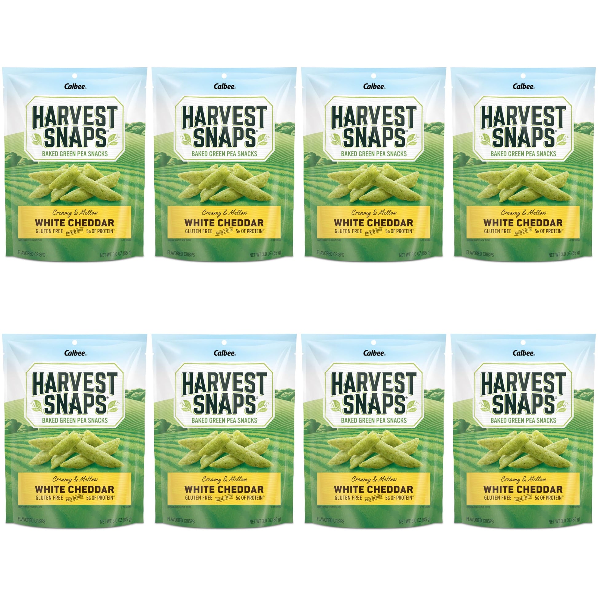 Harvest Snaps Veggie Chips (White Cheddar Snack Crisps) | Powered By Plant Protein, Gluten Free, Non-Gmo Baked Vegetable Crisps