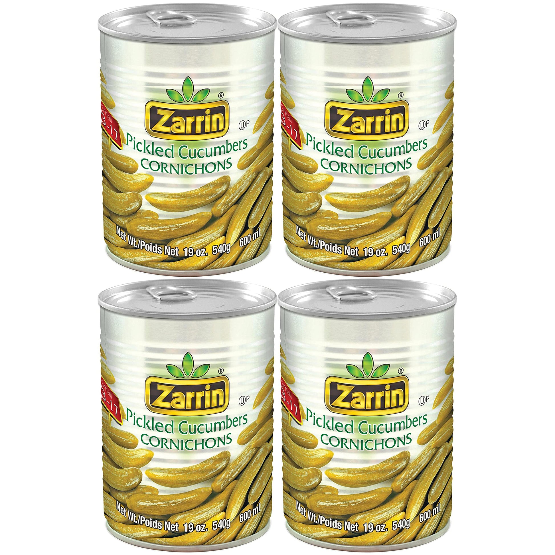 Zarrin - Pickled Cucumber Cornichons, 19 Oz (Pack of 4)