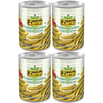 Zarrin - Pickled Cucumber Cornichons, 19 Oz (Pack of 4)
