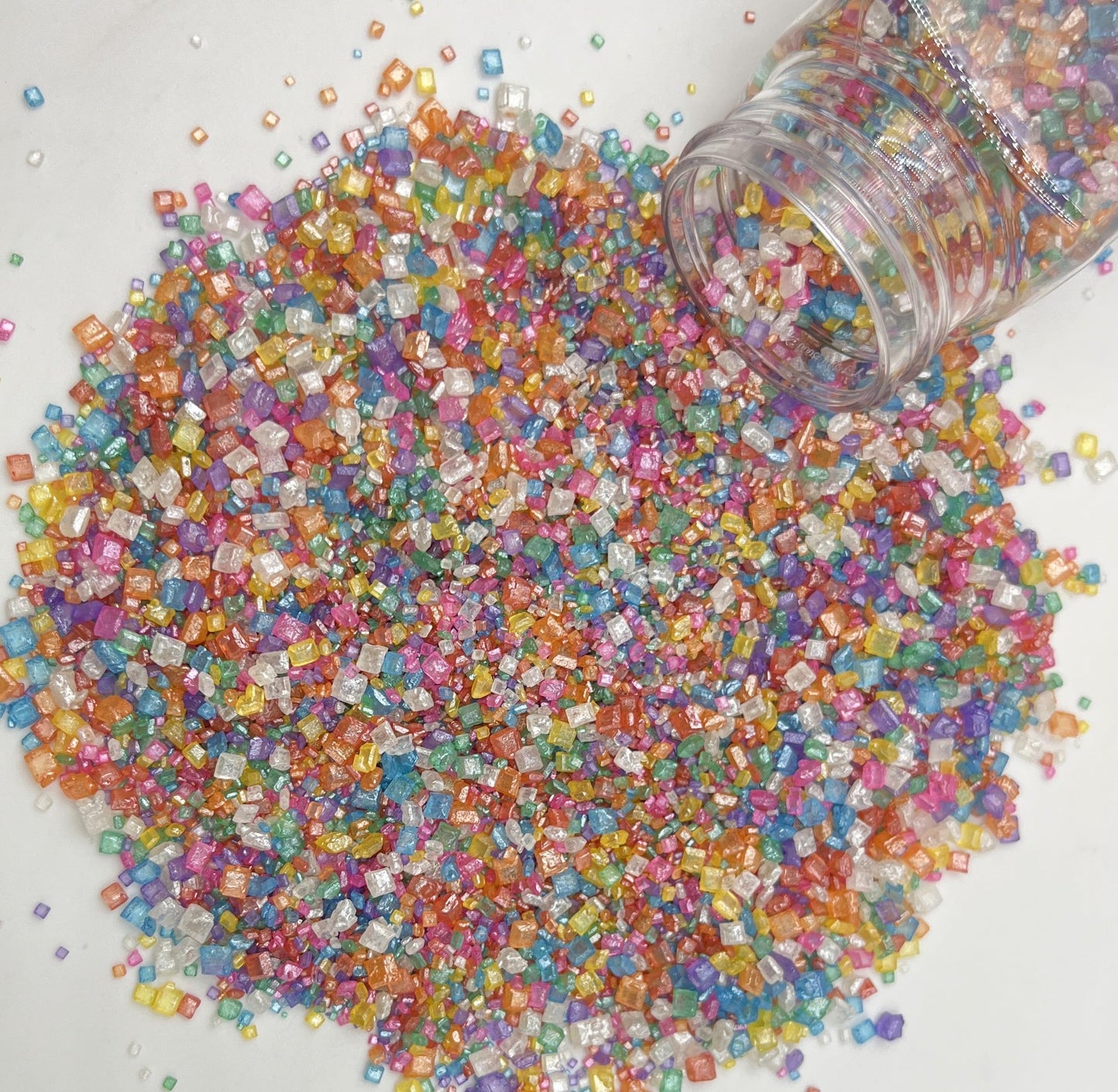 Sentovac Rainbow Diamonds Crystal Sprinkles | Edible Cake Cupcake Sprinkles 1 Bottle 3.53Oz/ 100G | For Wedding Party Baking Cup