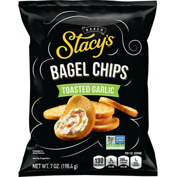 Stacys Toasted Garlic Flavored Bagel Chips, 7 Ounce (Pack of 12)
