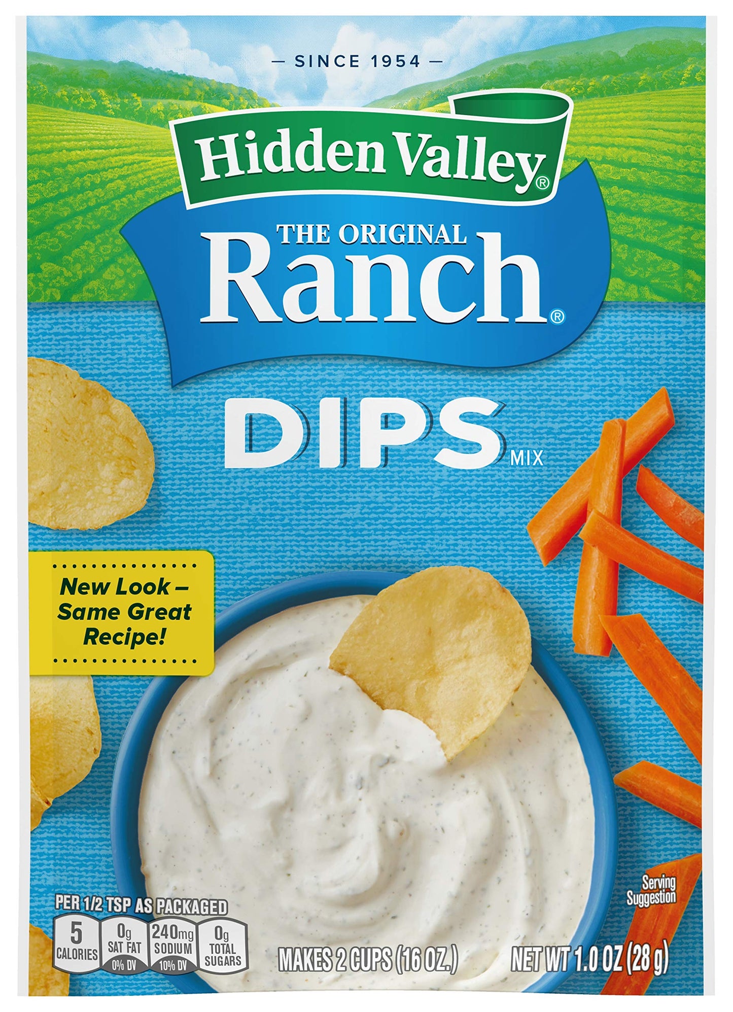 Hidden Valley Original Ranch Dips Mix, Gluten Free - 8 Packets, 1 Oz
