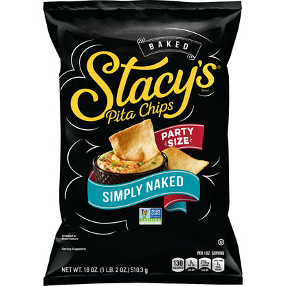 Stacys Simply Naked Pita Chips, 18 Ounce (Pack of 6)