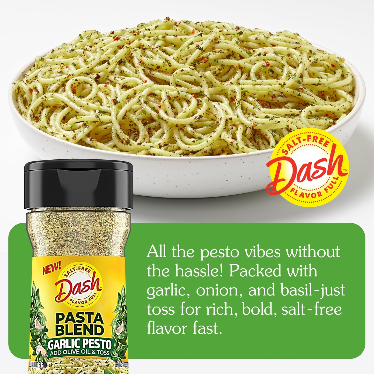 Dash Salt-Free Pasta Seasoning Blends, Garlic Pesto, 2 Ounce