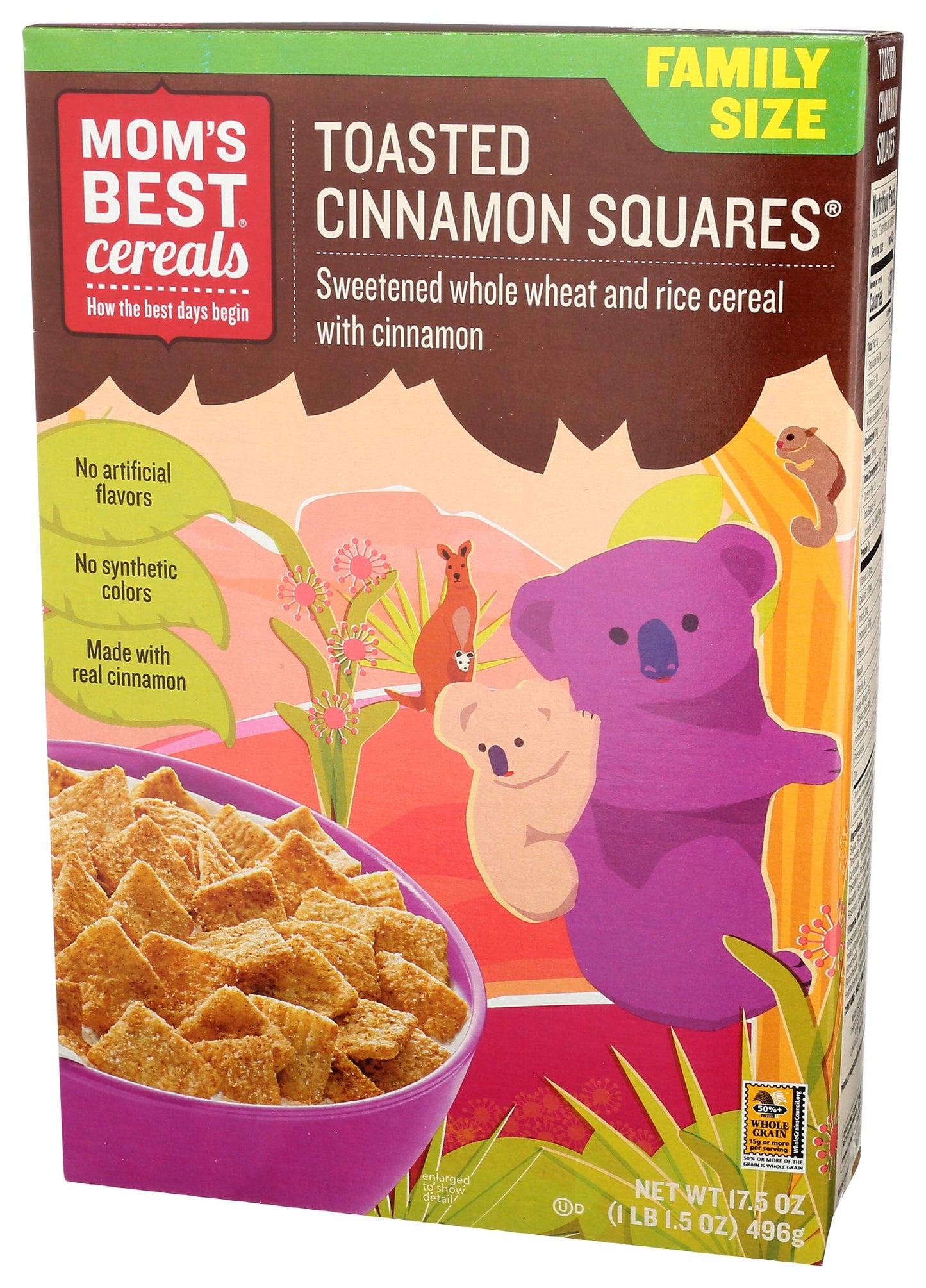 Moms Best cereal - Toasted cinnamon 17.5000-Ounce (Pack of 7)