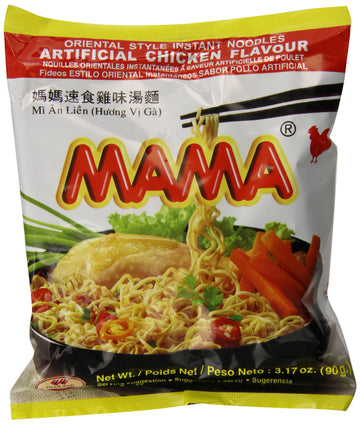 Mama Instant Noodle, Chicken Soup Flavor, 3.17 Ounce (Pack Of 20)