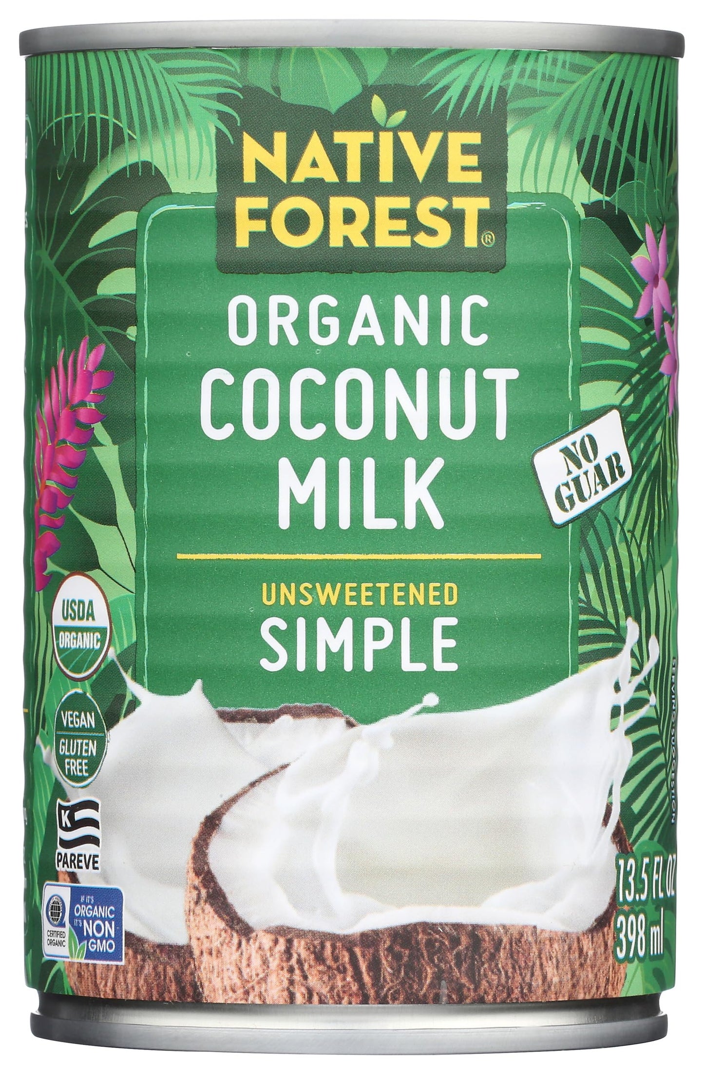 Native Forest Organic Coconut Milk Unsweetened - Coconut Milk Canned, Unsweetened Coconut Milk Organic, Simple - 13.5 Fl Oz (Pac