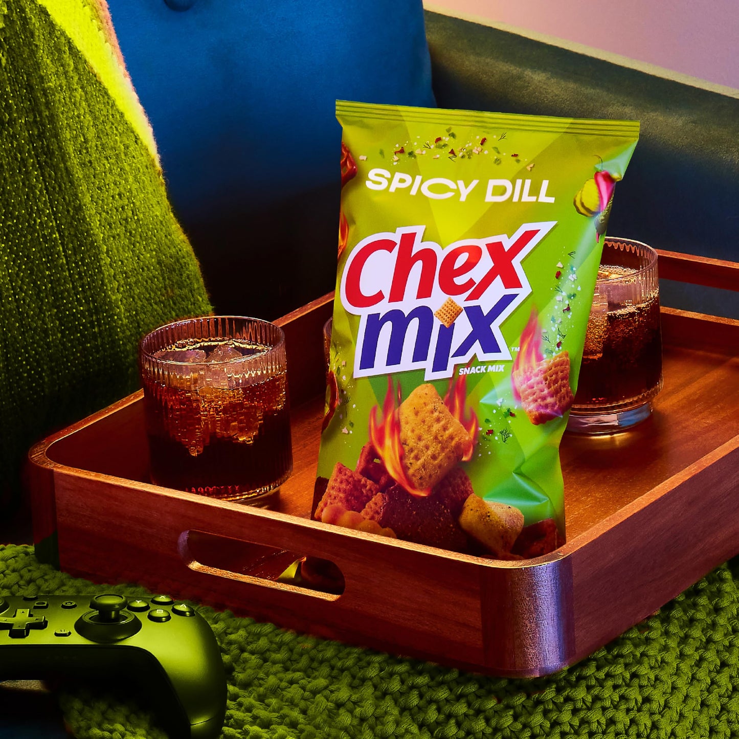 Chex Mix Spicy Dill Savory Snack Mix  Family Size  Snack Bag  13.5 oz