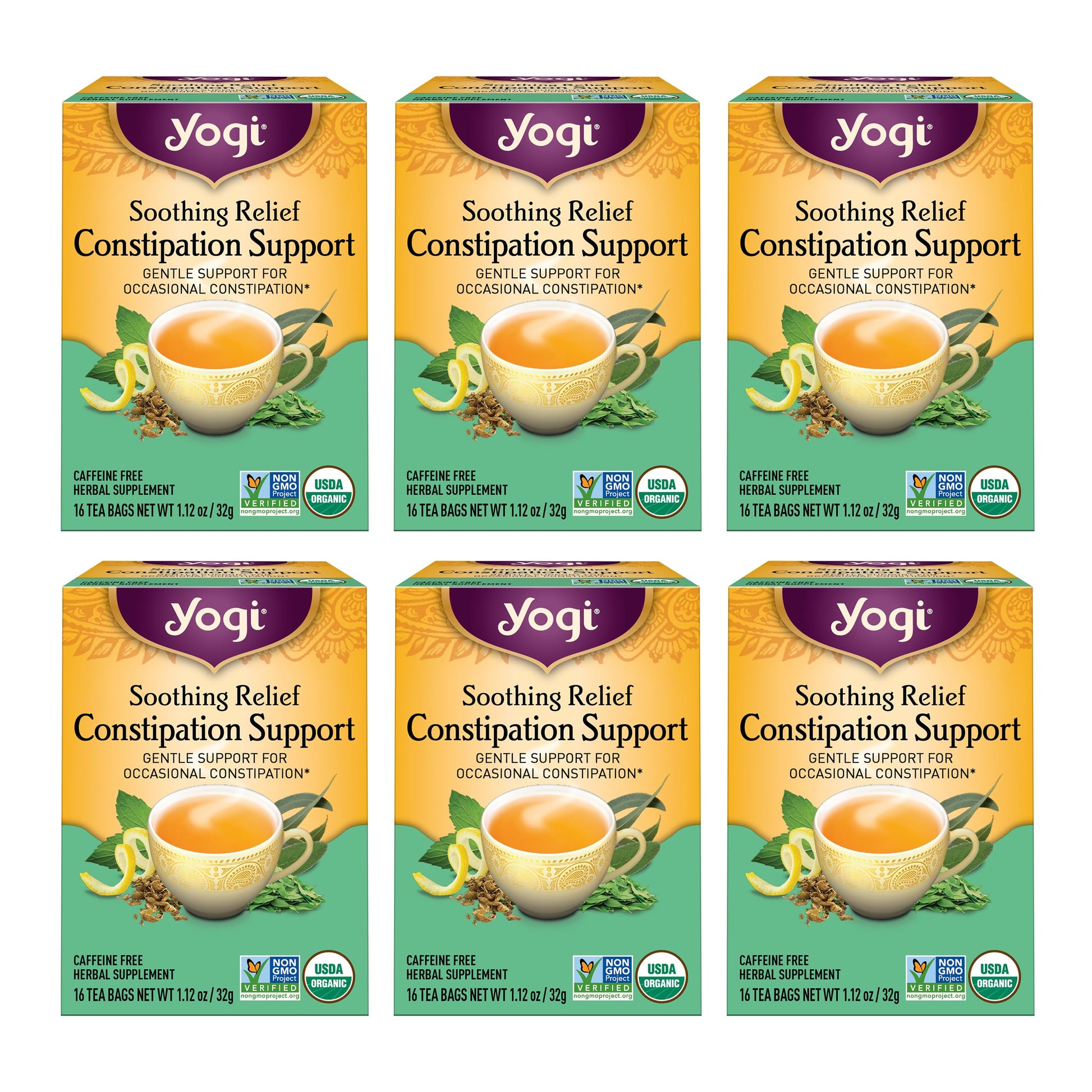Yogi Tea Soothing Relief Constipation Support - Tea with Organic Senna Leaf - Gently Aids Constipation Overnight - Laxative Tea 