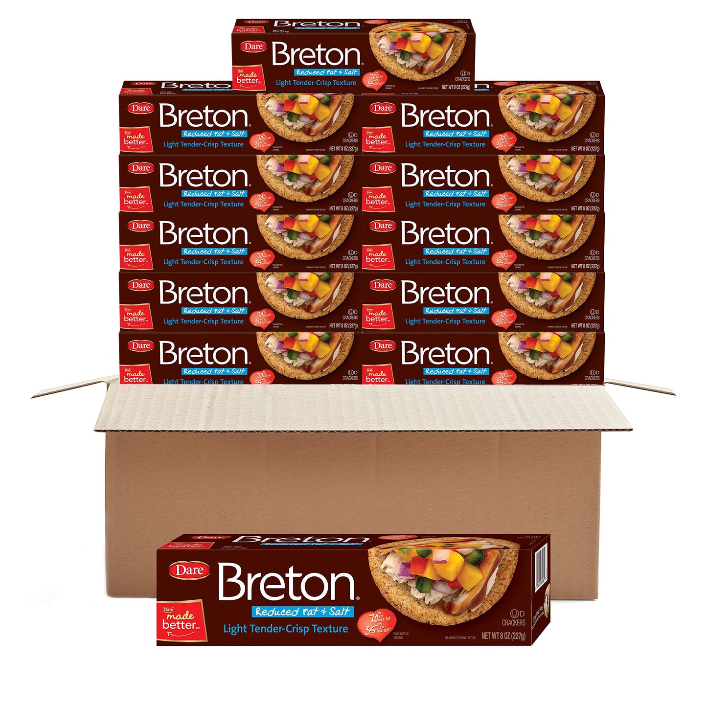 Dare Breton Crackers Healthy Snacks, Reduced Fat and Salt, 8 Ounce (Pack of 12)