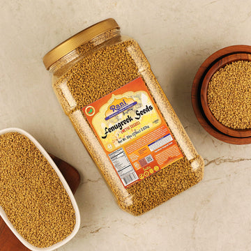 Rani Fenugreek (Methi) Seeds Whole 128oz (8lbs) 3.62kg Bulk PET Jar, Trigonella foenum graecum ~ All Natural | Vegan | Gluten Fr