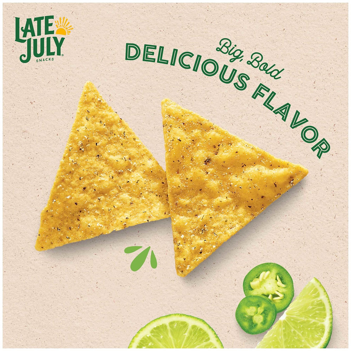 Late July Snacks, Jalapeo Lime Tortilla Chips, 7.8-Oz. Bag (Pack Of 12)