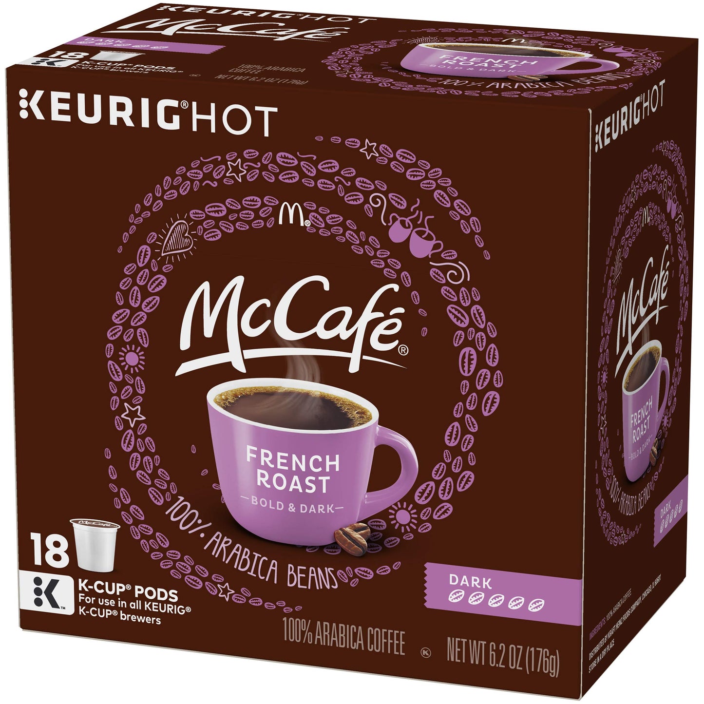 McCafé French Dark Roast K-Cup Coffee Pods, 1 Count (Pack of 18), Model 00043000060872