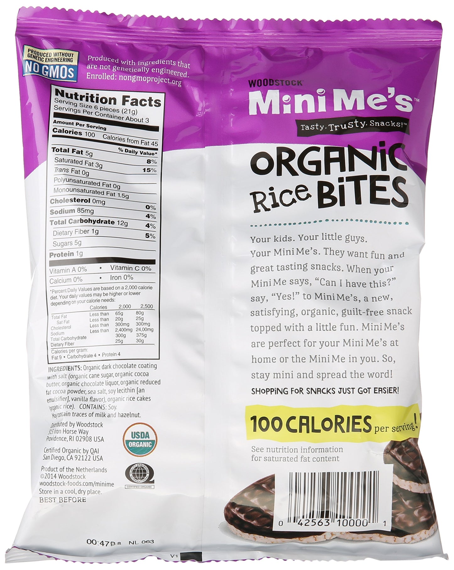 Woodstock Rice Drk Choc Seaslt Org 2.1 Oz