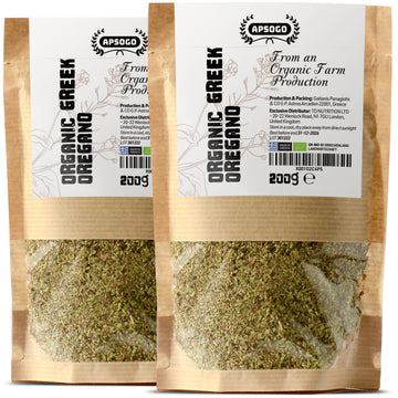 Apsogo Oregano - Organic Dried Oregano produced in Greece - Premium Quality & Excellent Taste (7.05oz (Pack of 2))