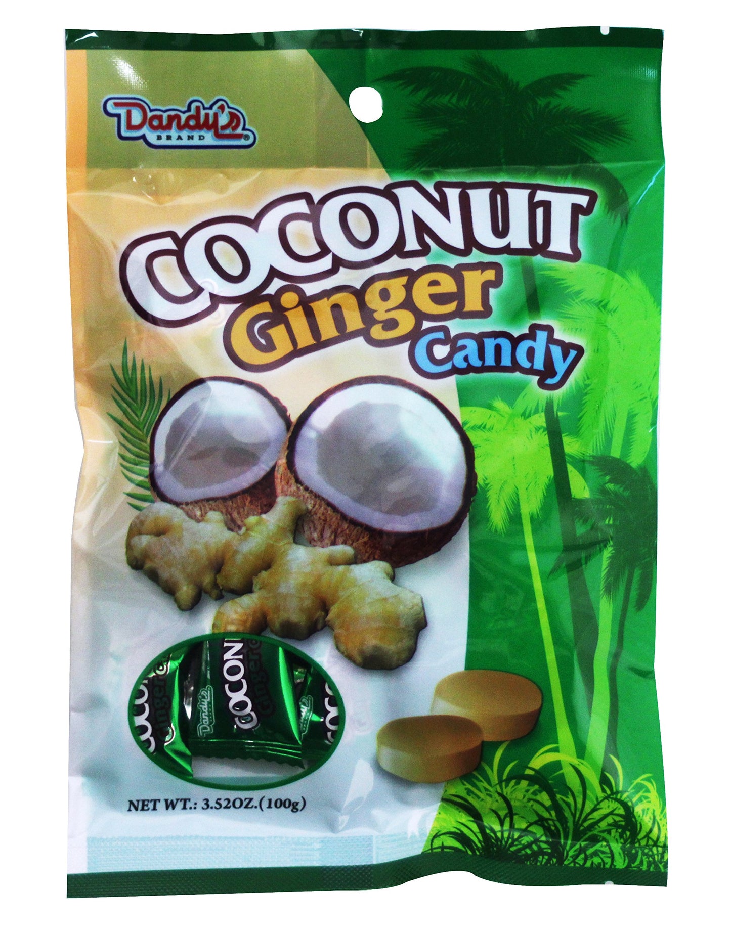 Dandy'S Coconut Ginger Hard Candy, Set Of 4(3.52 Oz)