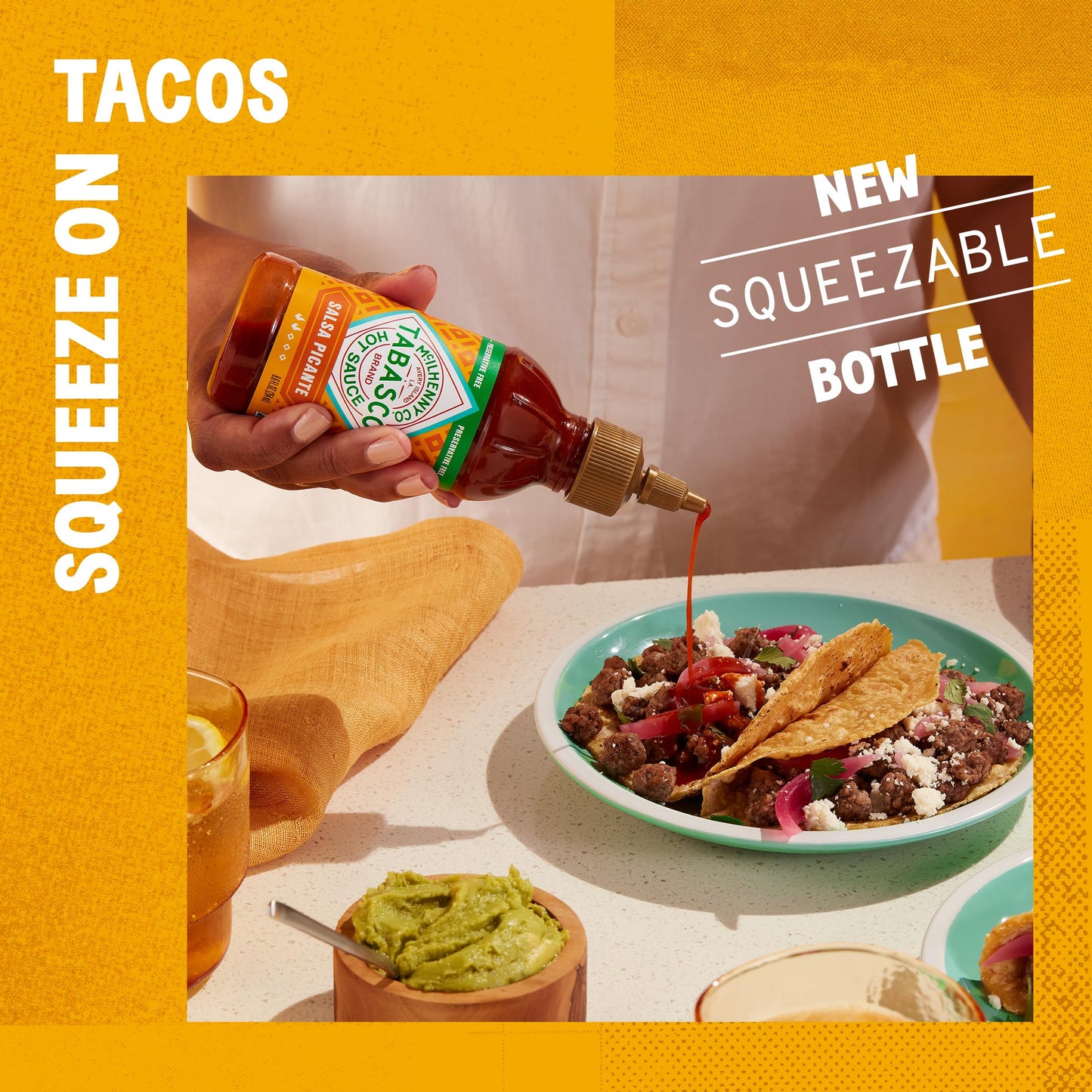 TABASCO Brand Salsa Picante, Vibrant & Mild Hot Sauce, Easy-to-Squeeze Bottle, Thicker Mexican Style with Authentic Peppers, Gar