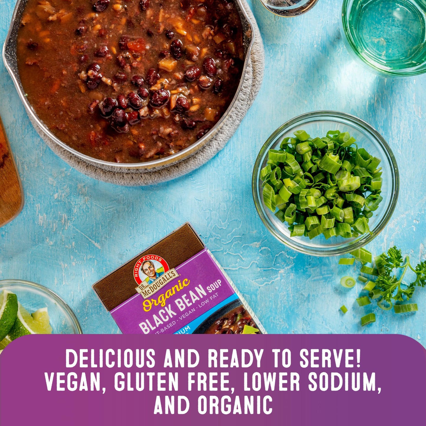 Dr. Mcdougall'S Right Foods Organic Black Bean Soup, 17.6 Ounce (Pack Of 6)