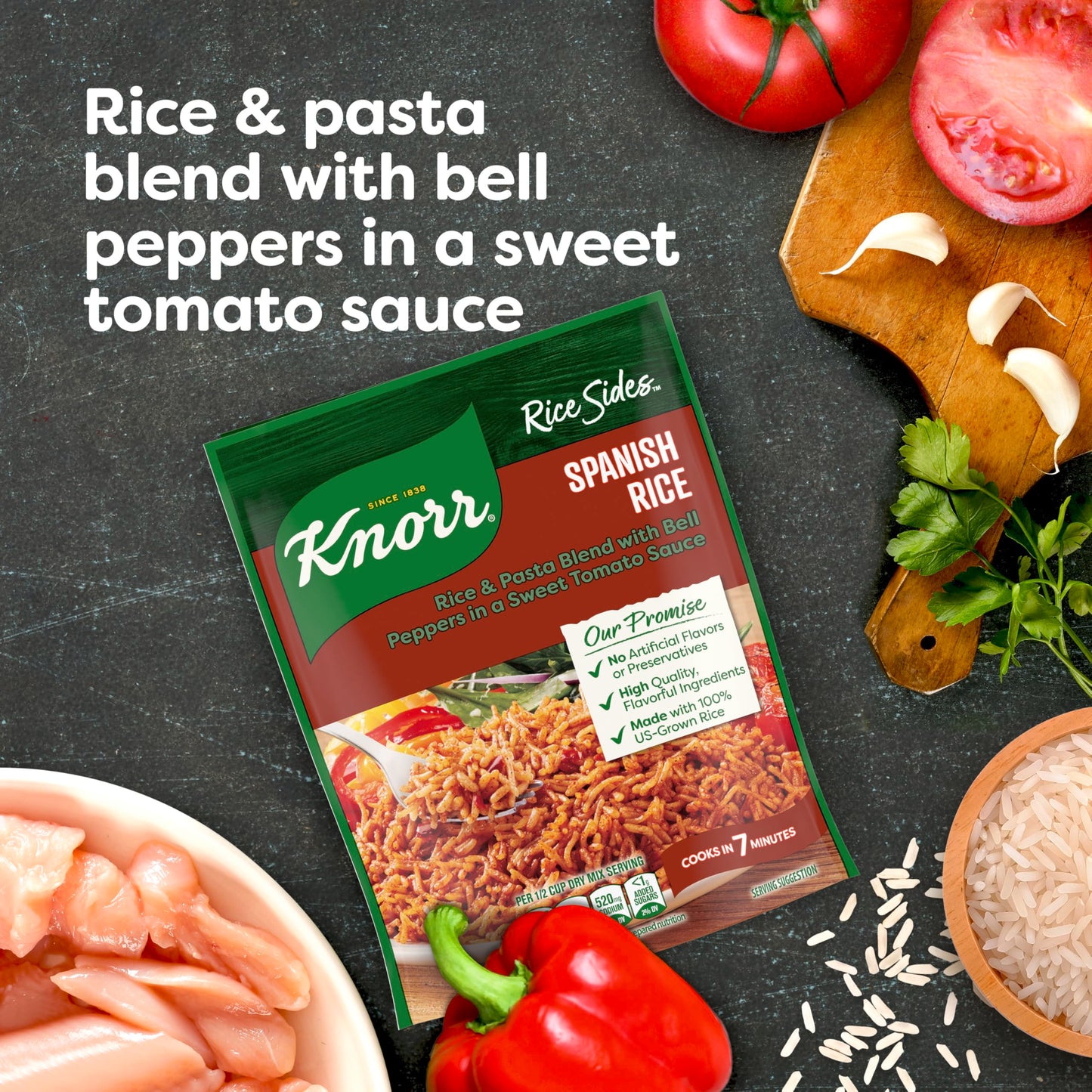 Knorr Rice Sides 12 Count Spanish Rice For A Tasty Rice Side Dish No Artificial Flavors Or Preservatives 5.6 Oz