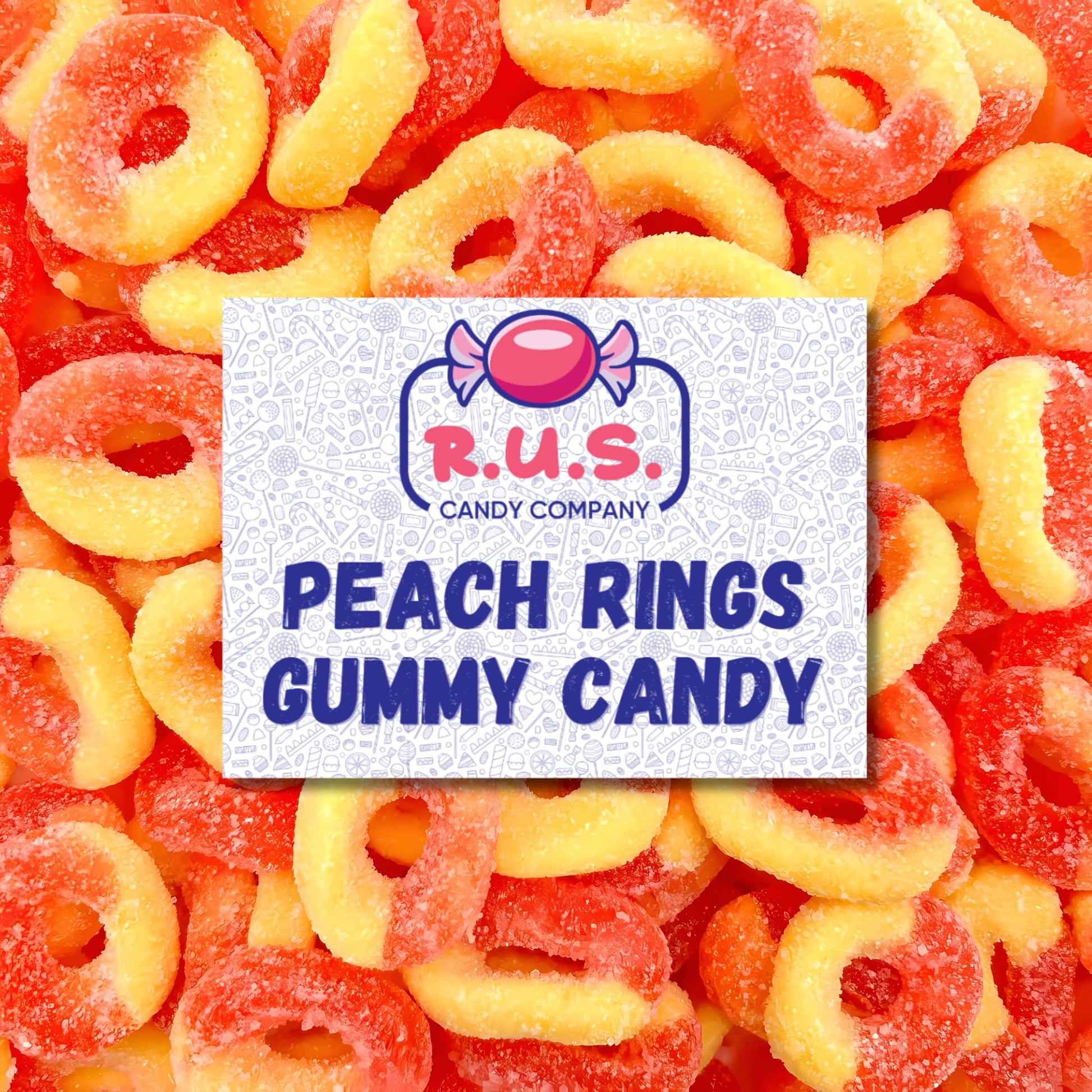 Peach Ring Gummies 8 oz Bag - Fruity Gummy Candy - Fresh, Soft & Chewy - Party, Snack, Candy Buffet - by RUS Candy Company (Peac