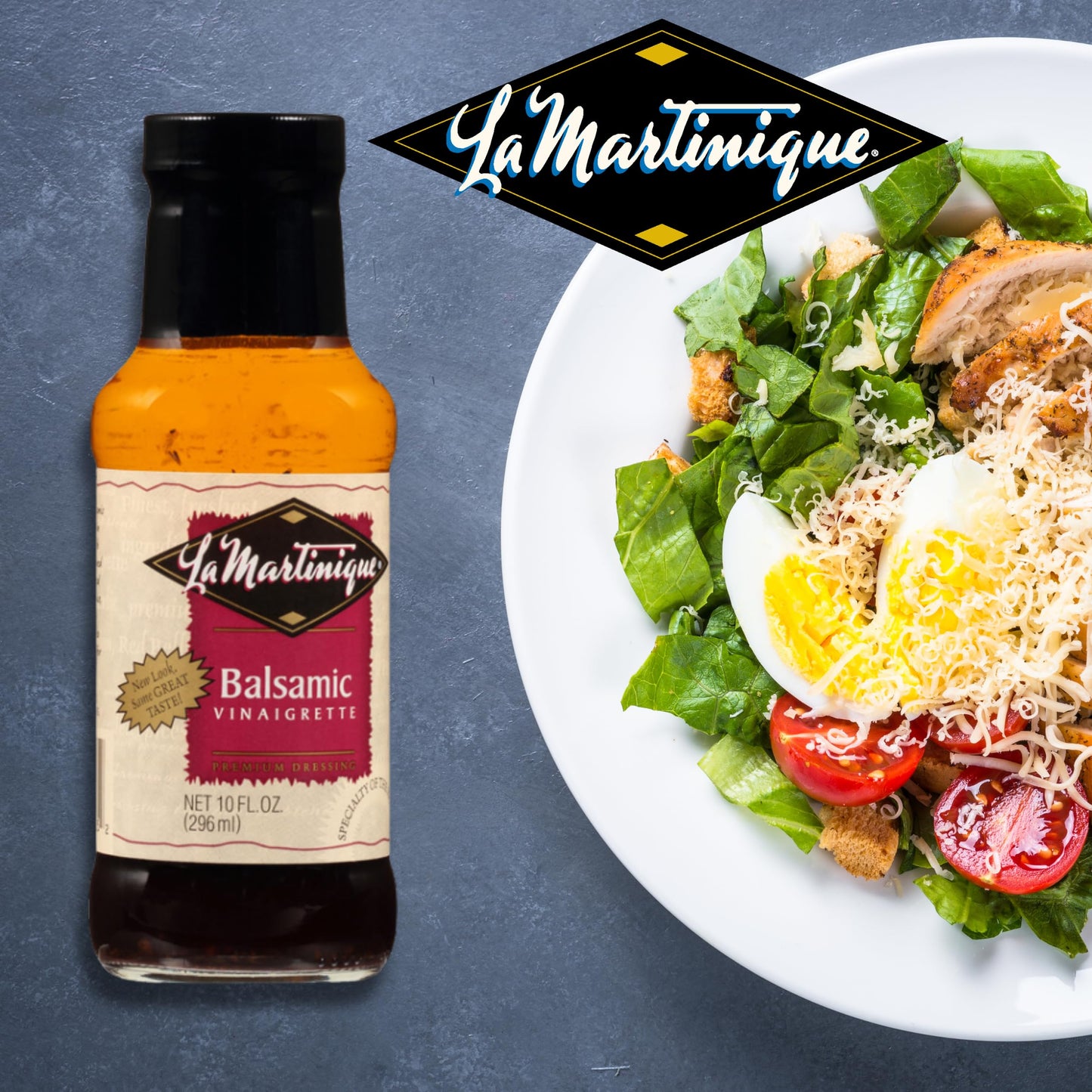 LA MARTINIQUE Balsamic Vinaigrette Dressing 10 Ounce Bottle (Pack of 1)