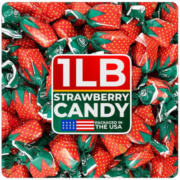 Strawberry Hard Candy Individually Wrapped by Cambie  1 lb of Strawberry Candy with a Deliciously Sweet Hard Exterior with a Soft  Fruit-Filled Center