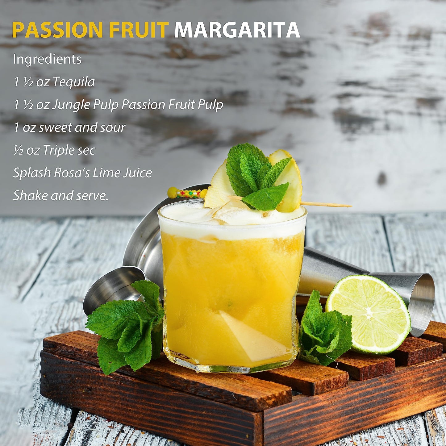 Jungle Pulp Passion Fruit Puree Mix for Drinks and Desserts, 33.81 Fl Oz