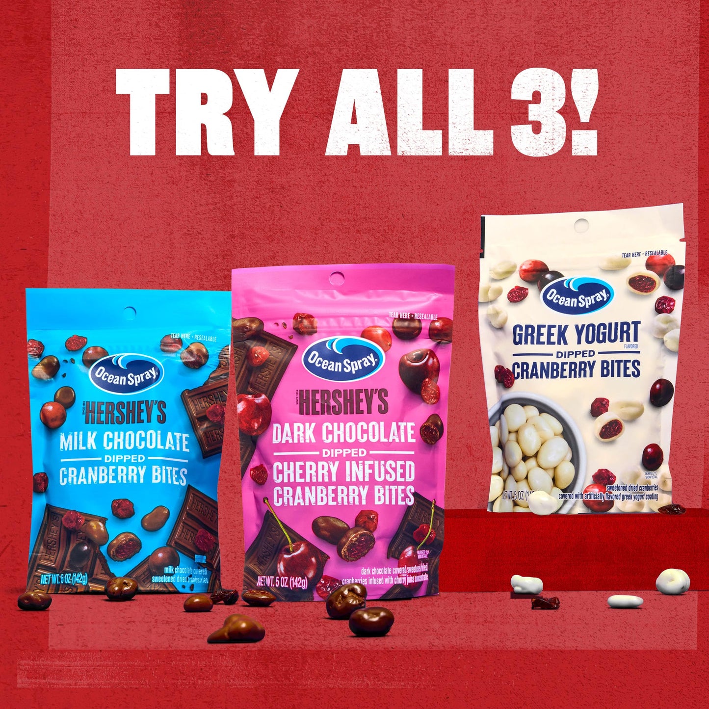 Ocean Spray Greek Yogurt Covered Craisins, Greek Yogurt Flavored, Covered Cranberries, Dried Fruit, 5 Oz Pouch (Pack of 12)