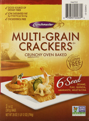 Crunchmaster Multi Grain 6 Seed Cracker, Sesame, 14 Oz, Pack Of 2