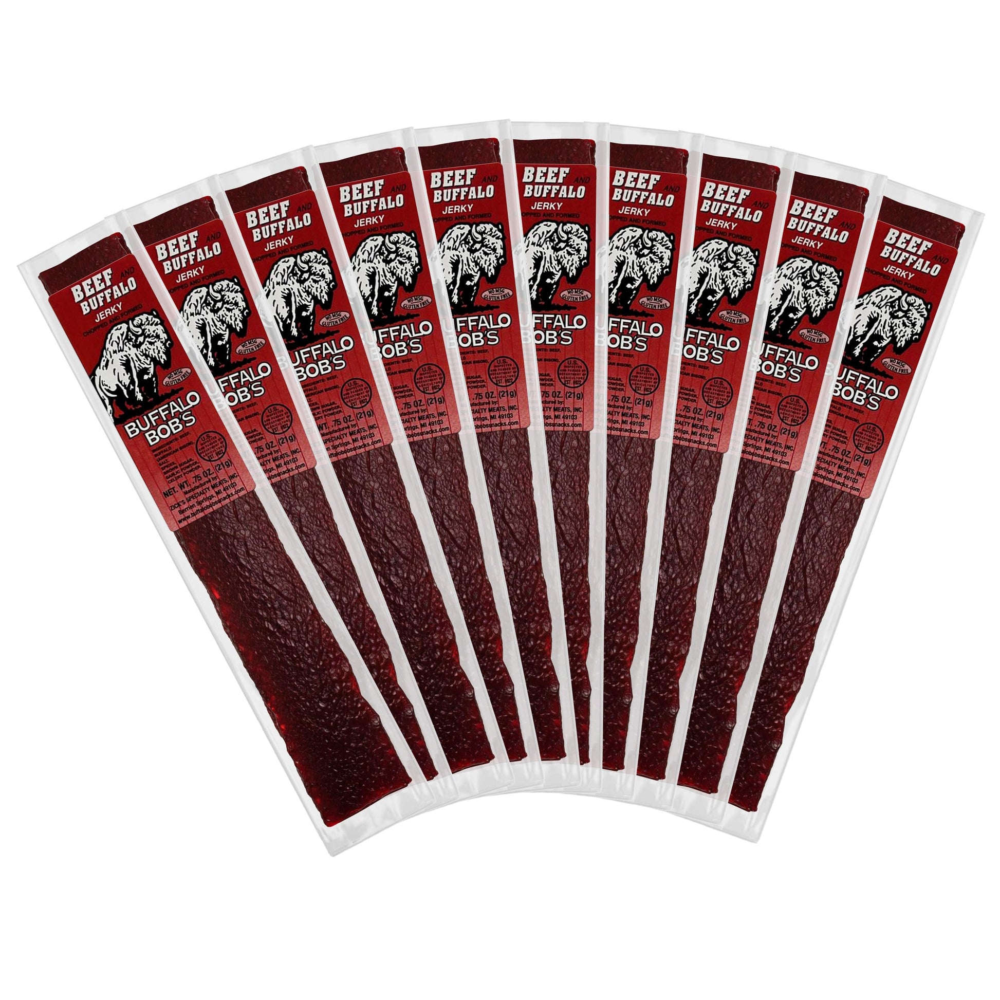 Buffalo Bob's Wild Game Meat Snack - Beef and Buffalo 10 Pack