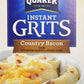 Quaker Instant Grits, Country Bacon Flavor, 12 Count Pack