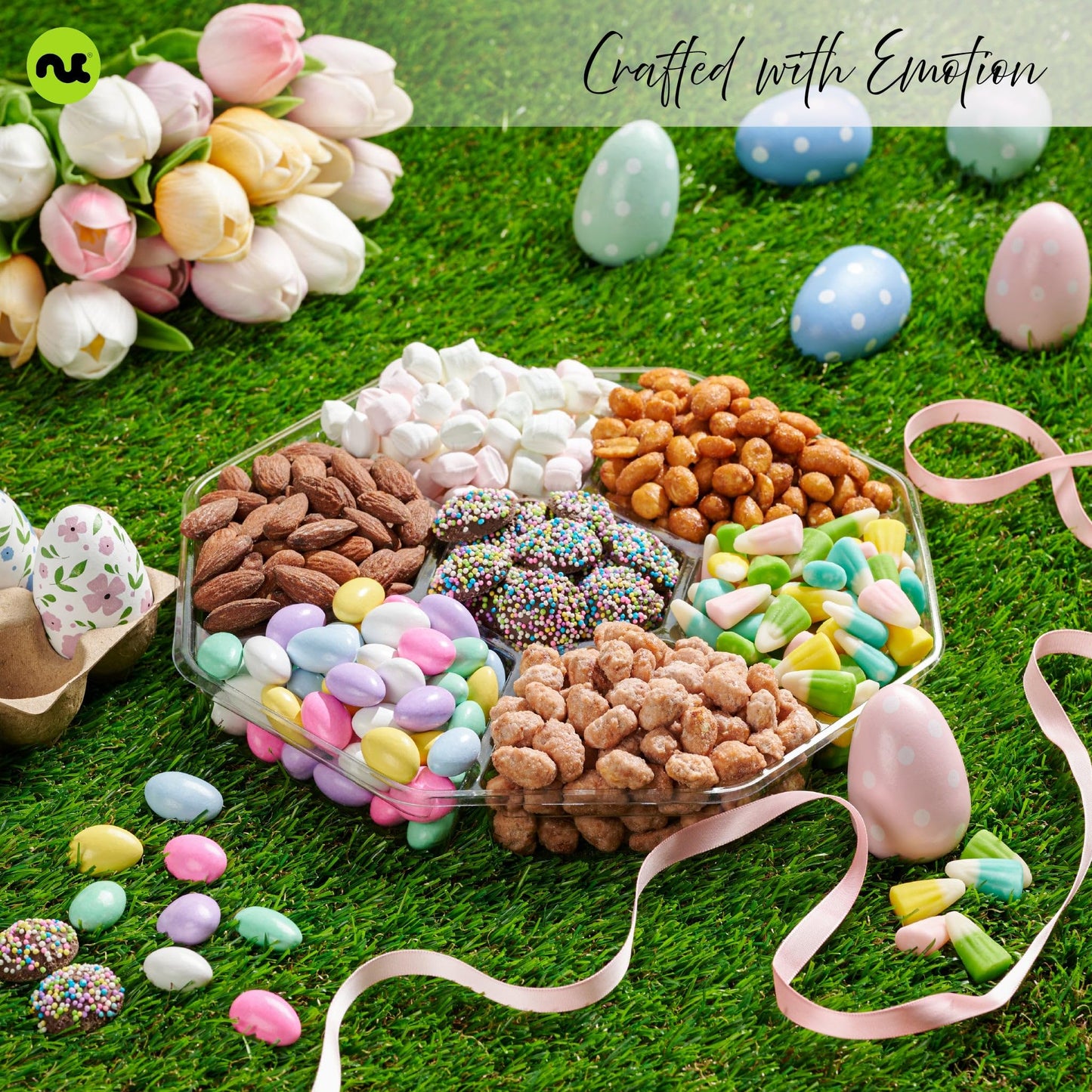 Nut Cravings Fathers Day Gourmet Dad Treats - Candies & Mixed Nuts Gift Basket In Red & Gold Box (7 Assortments, 1 Lb) Food Arra